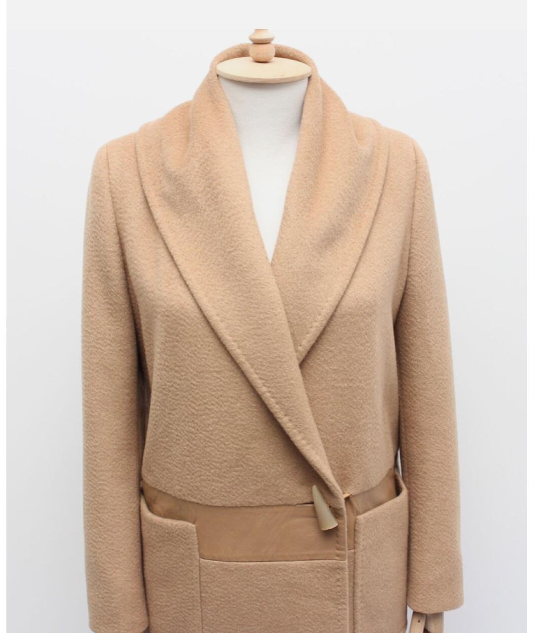 MAX MARA Бежевое шерстяное пальто, фото 3