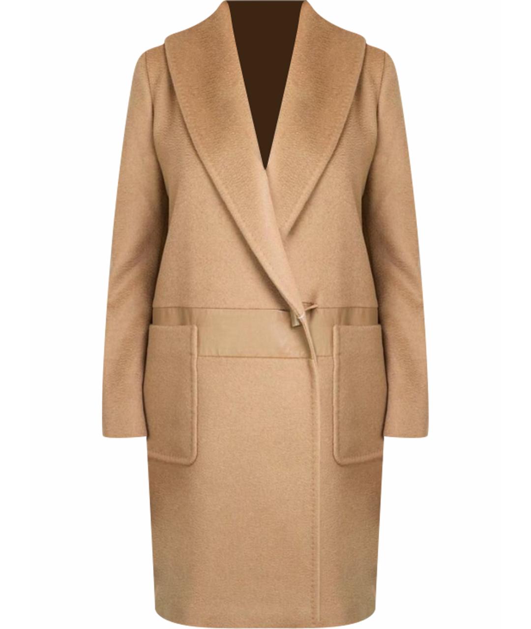 MAX MARA Бежевое шерстяное пальто, фото 1