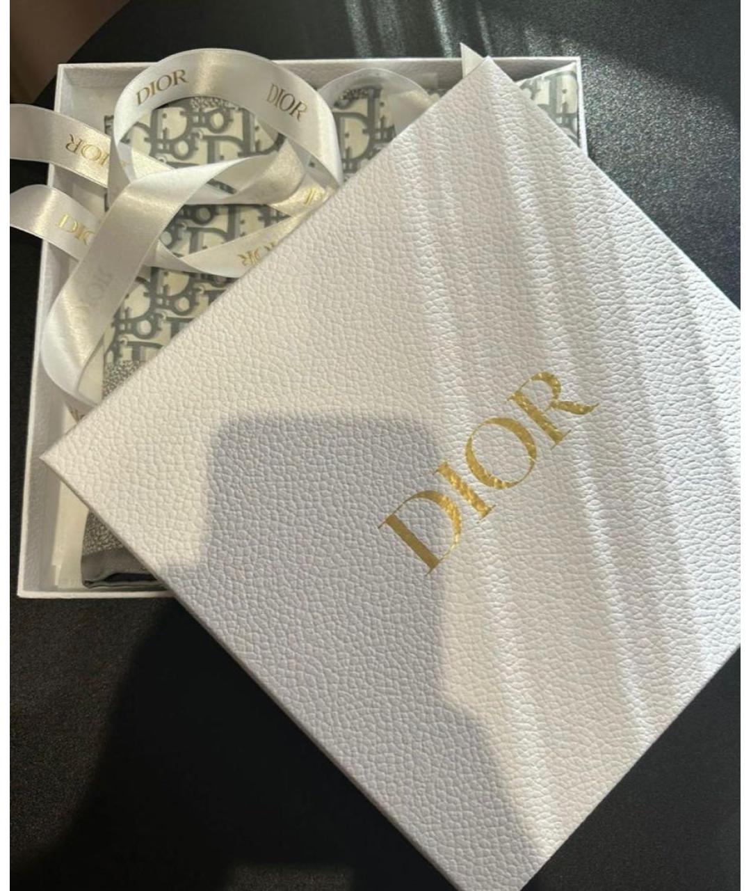 CHRISTIAN DIOR Серый шелковый платок, фото 4