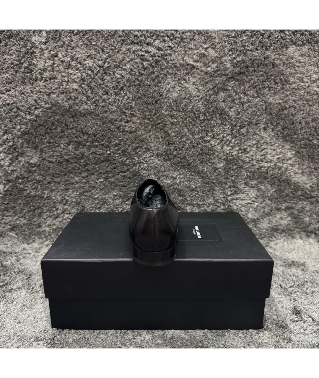 SAINT LAURENT Черные кожаные туфли, фото 4