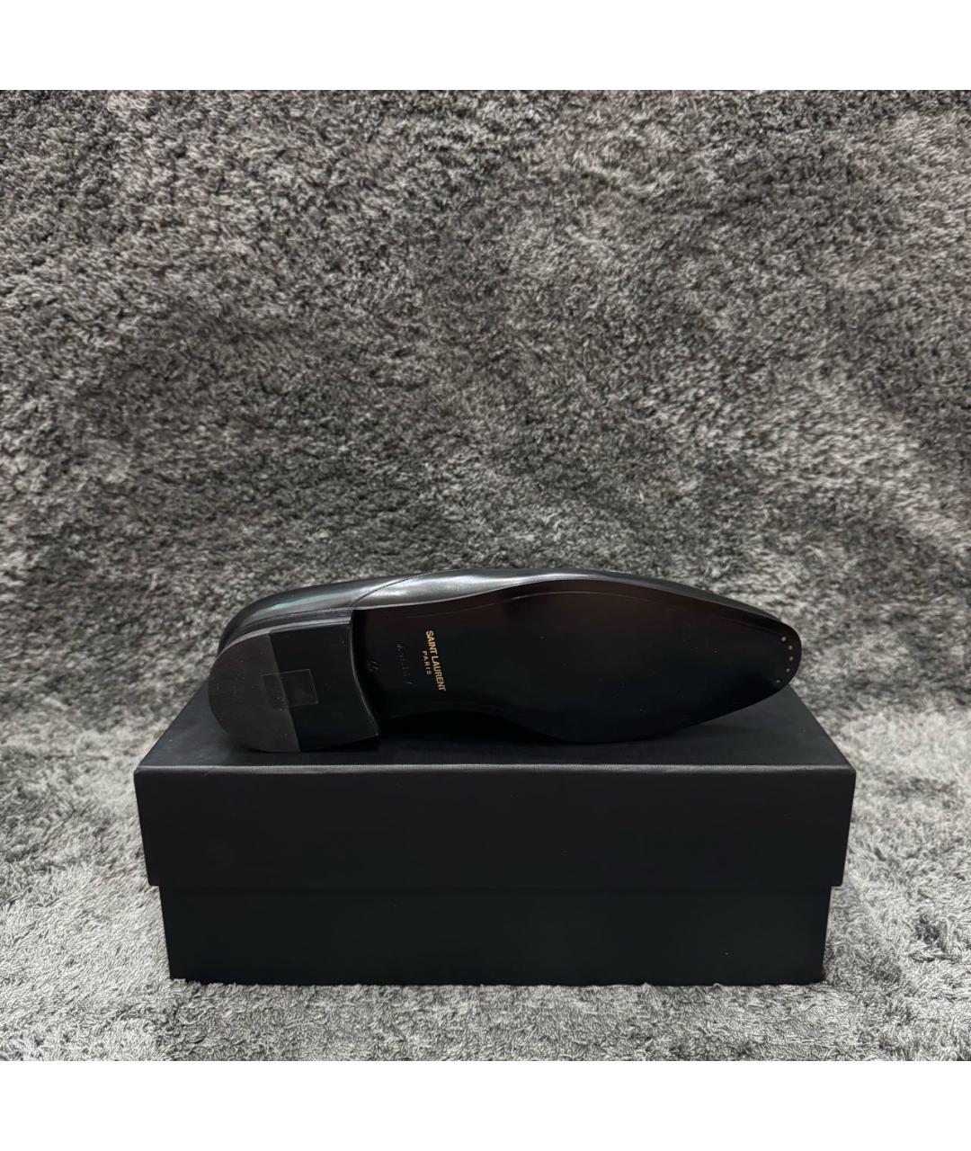 SAINT LAURENT Черные кожаные туфли, фото 5