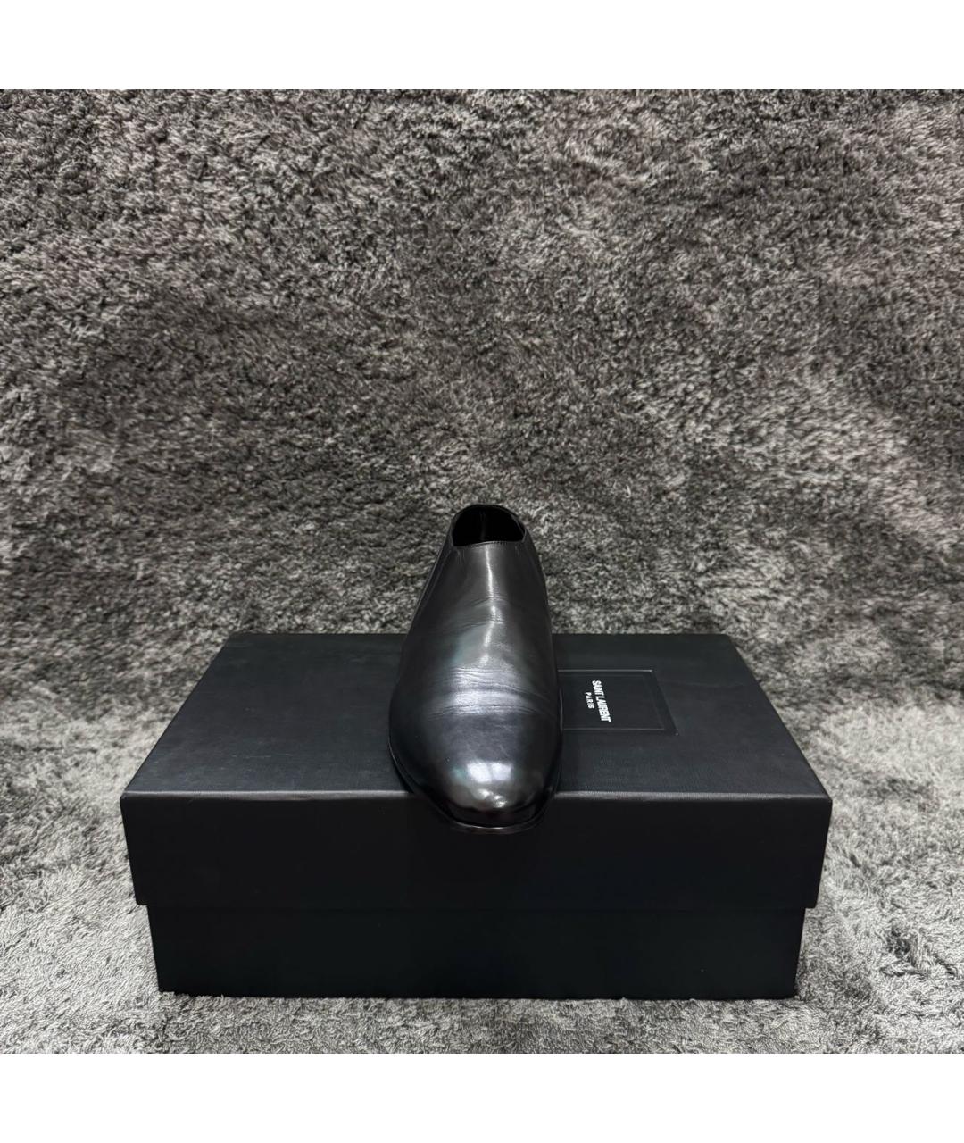SAINT LAURENT Черные кожаные туфли, фото 2