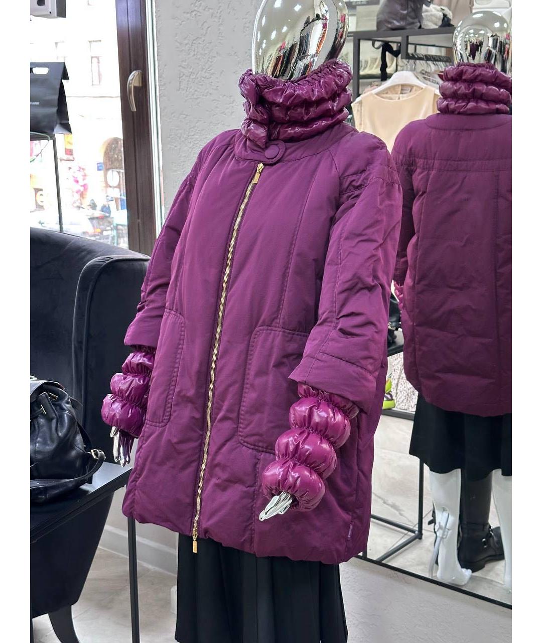 MONCLER Фуксия полиэстеровый пуховик, фото 3