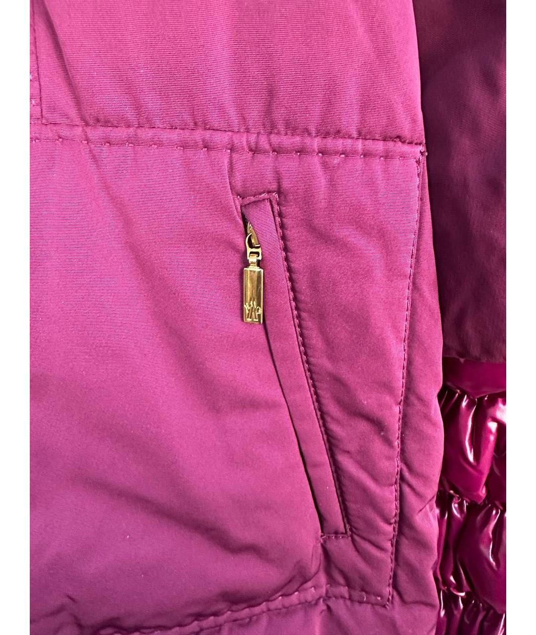 MONCLER Фуксия полиэстеровый пуховик, фото 5