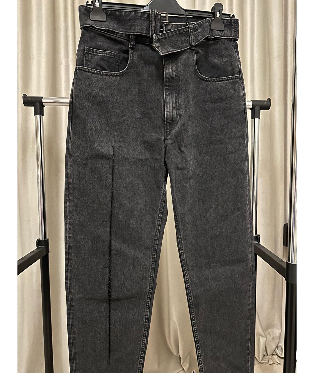 MAISON MARGIELA Черные хлопковые прямые джинсы, фото 5