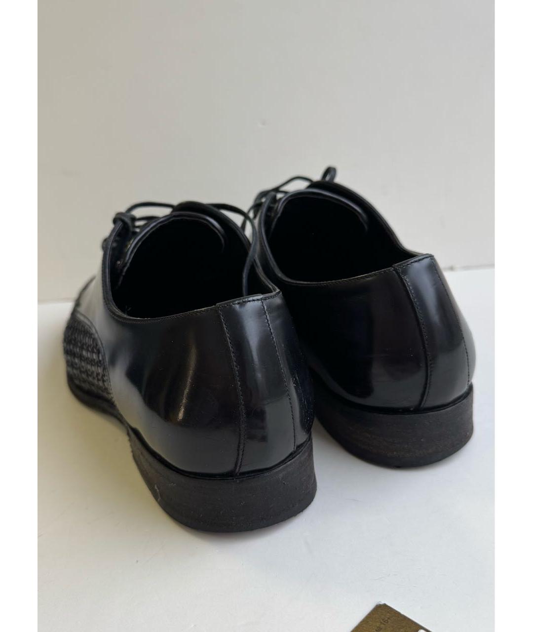 DOLCE&GABBANA Черные кожаные низкие ботинки, фото 2