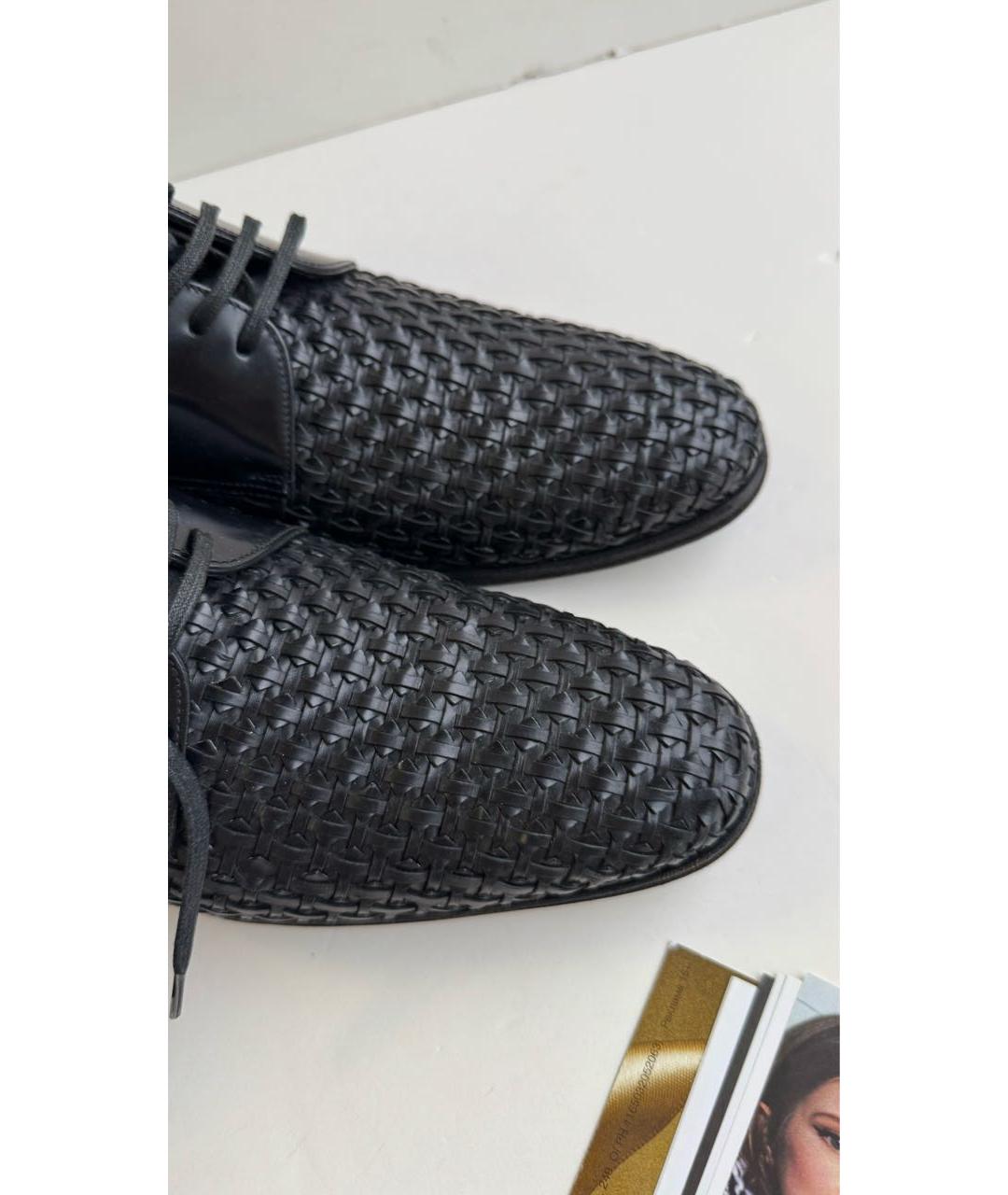 DOLCE&GABBANA Черные кожаные низкие ботинки, фото 3