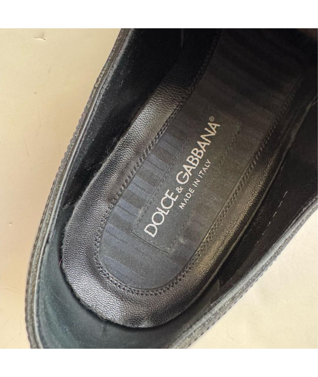 DOLCE&GABBANA Черные кожаные низкие ботинки, фото 7