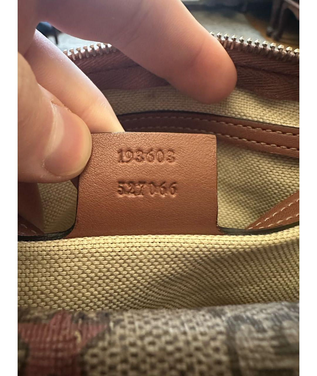 GUCCI Коричневая кожаная сумка с короткими ручками, фото 8