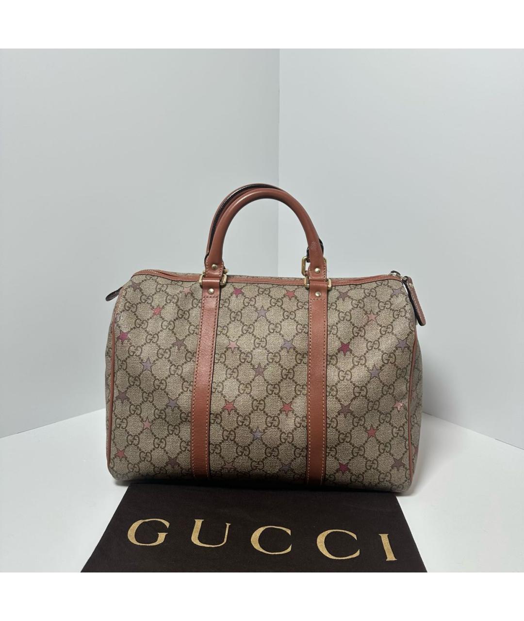 GUCCI Коричневая кожаная сумка с короткими ручками, фото 3