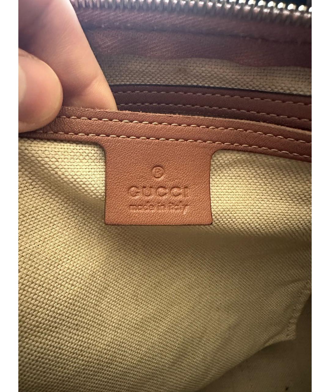 GUCCI Коричневая кожаная сумка с короткими ручками, фото 7
