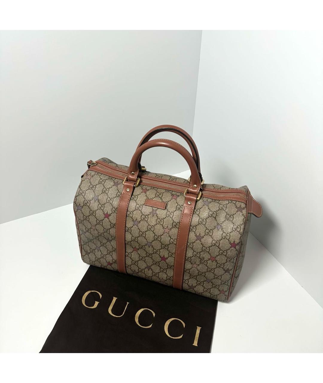 GUCCI Коричневая кожаная сумка с короткими ручками, фото 2