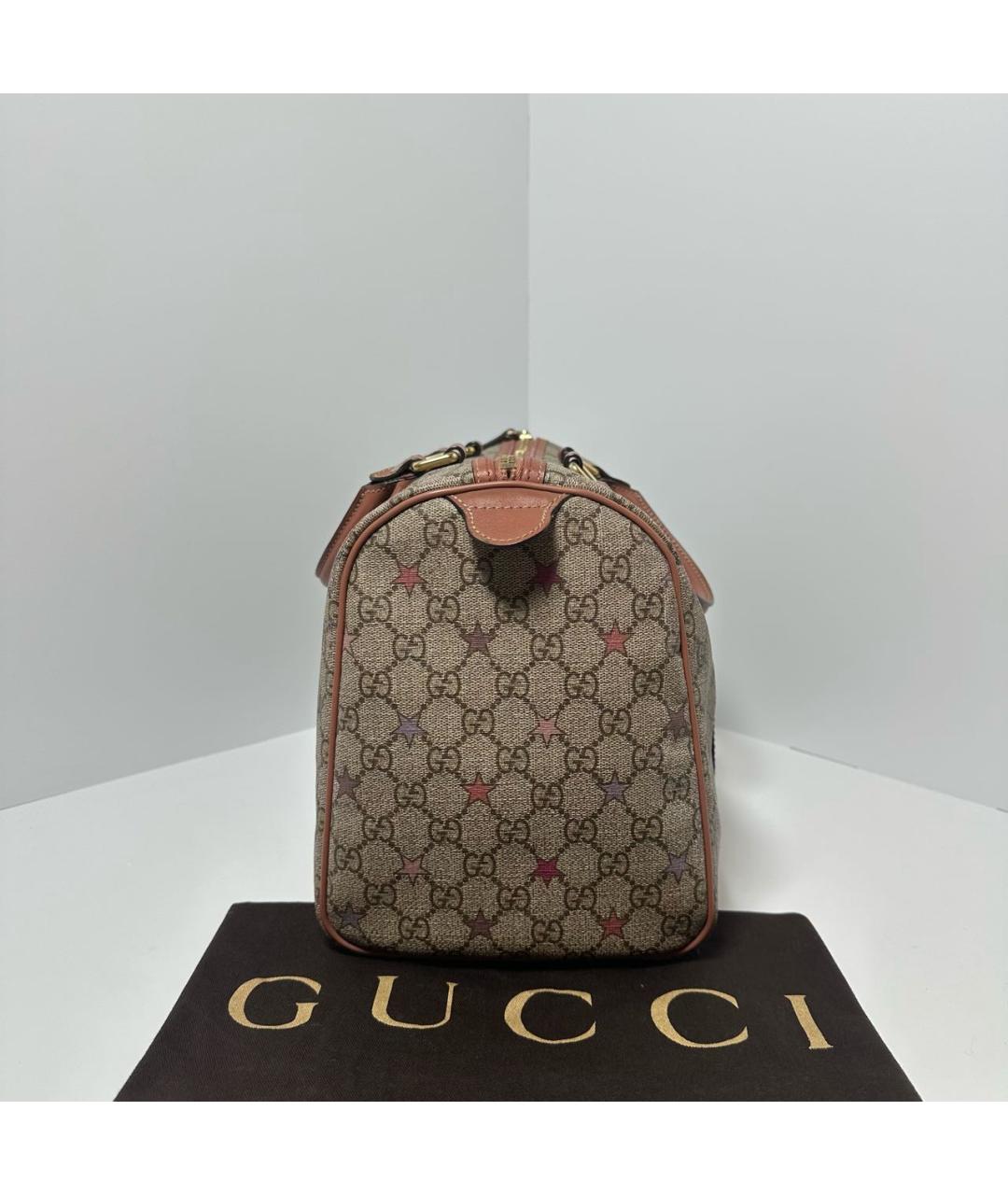 GUCCI Коричневая кожаная сумка с короткими ручками, фото 5