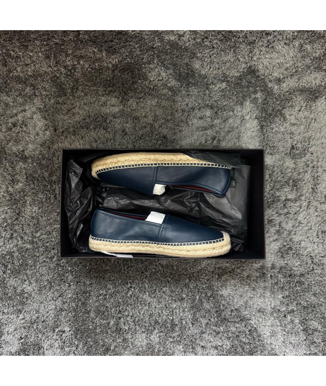 DOLCE&GABBANA Темно-синие кожаные эспадрильи, фото 7