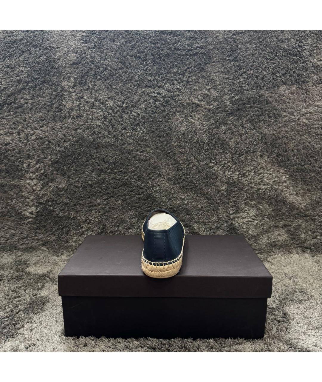 DOLCE&GABBANA Темно-синие кожаные эспадрильи, фото 4