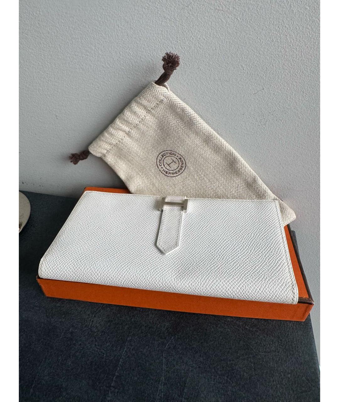 HERMES Белый кожаный кошелек, фото 2