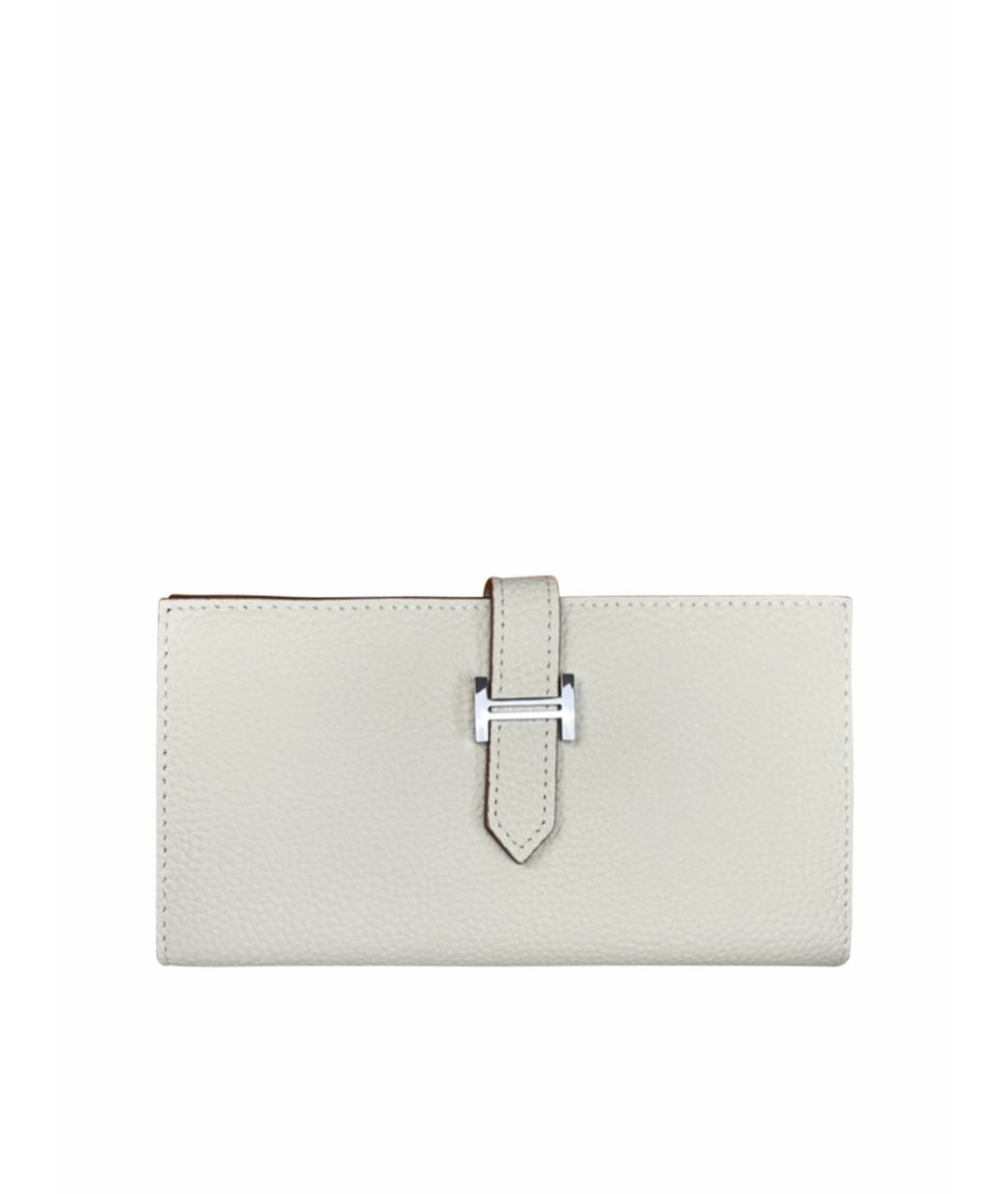 HERMES Белый кожаный кошелек, фото 1