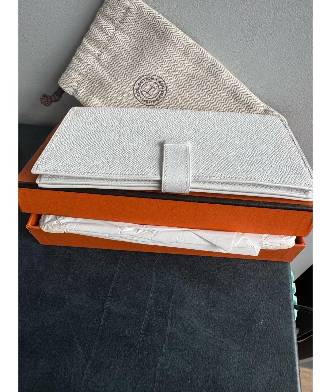 HERMES Белый кожаный кошелек, фото 3