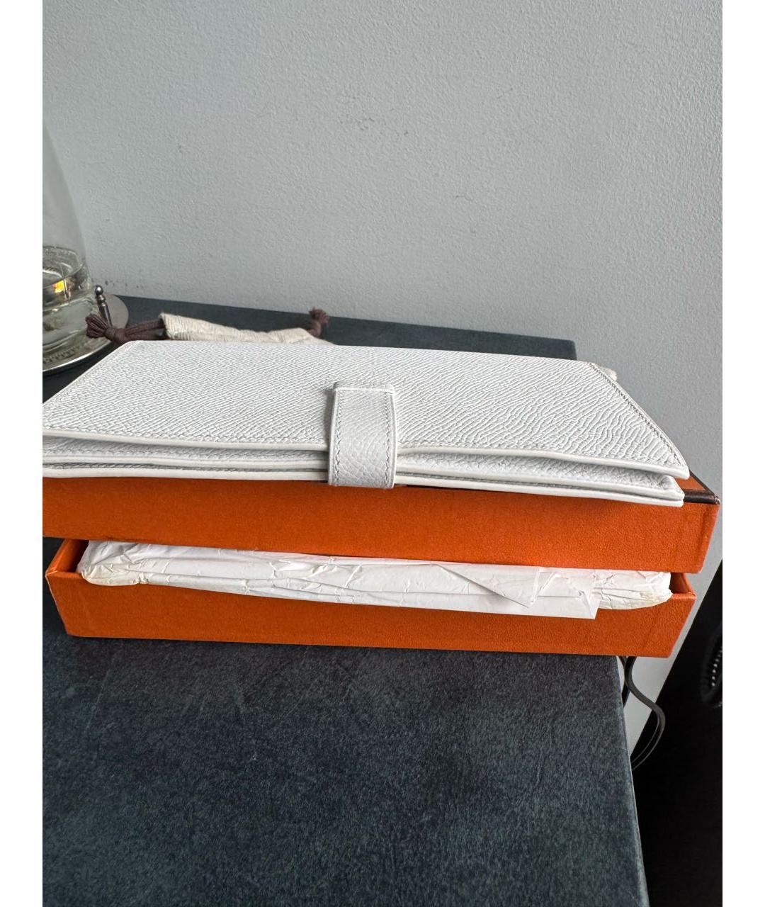 HERMES Белый кожаный кошелек, фото 6