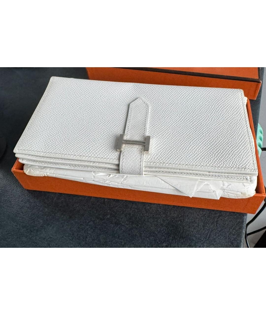 HERMES Белый кожаный кошелек, фото 4