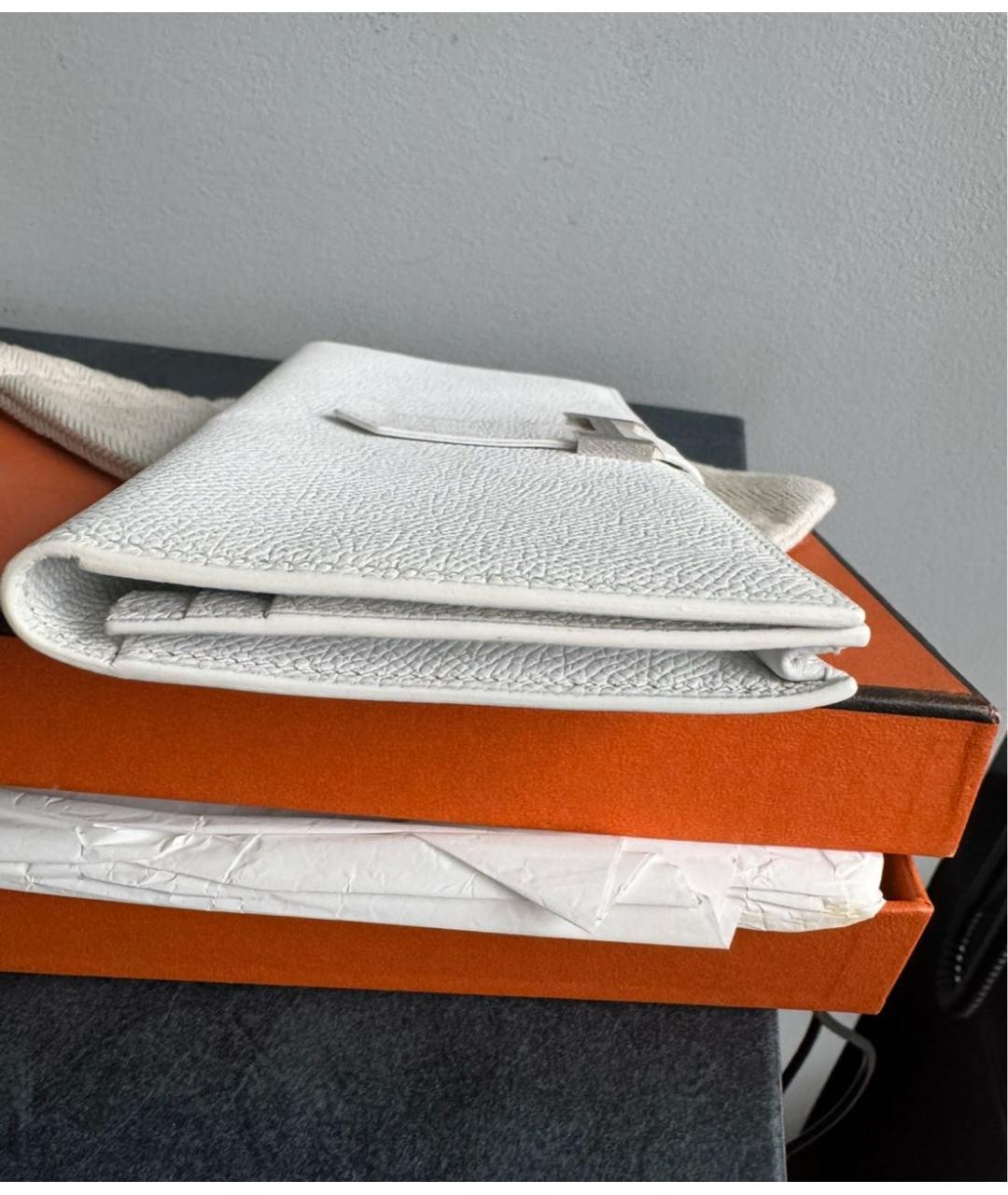 HERMES Белый кожаный кошелек, фото 5