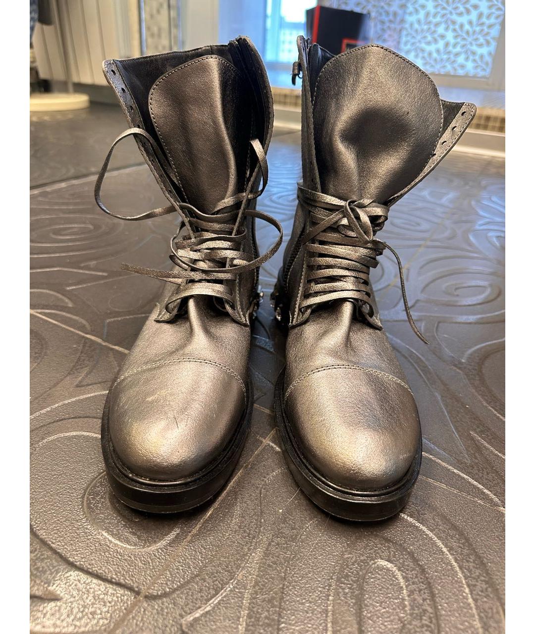 CASADEI Серебряные кожаные ботинки, фото 3