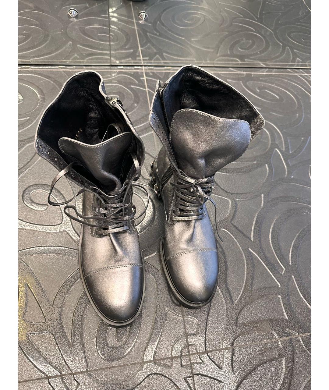 CASADEI Серебряные кожаные ботинки, фото 4