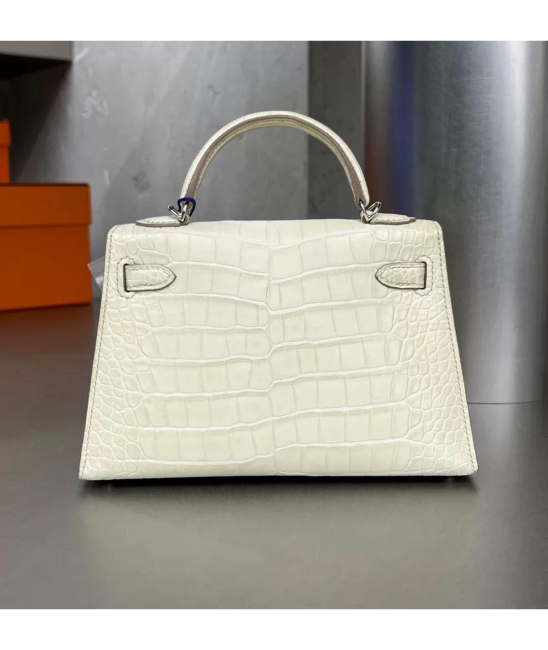 HERMES Белая кожаная сумка через плечо, фото 2