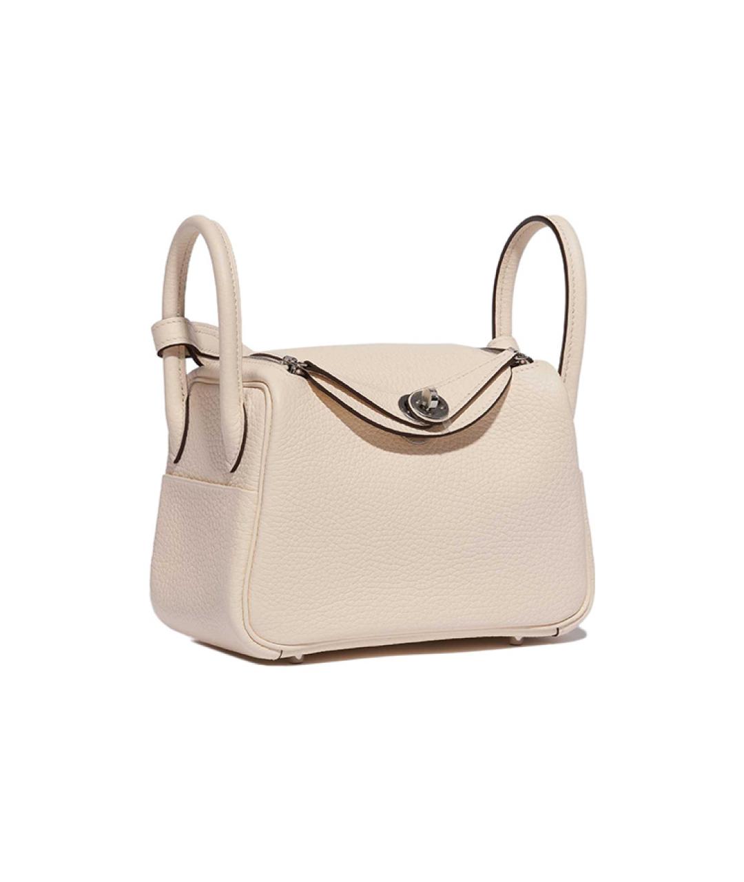 HERMES Бежевая кожаная сумка через плечо, фото 3