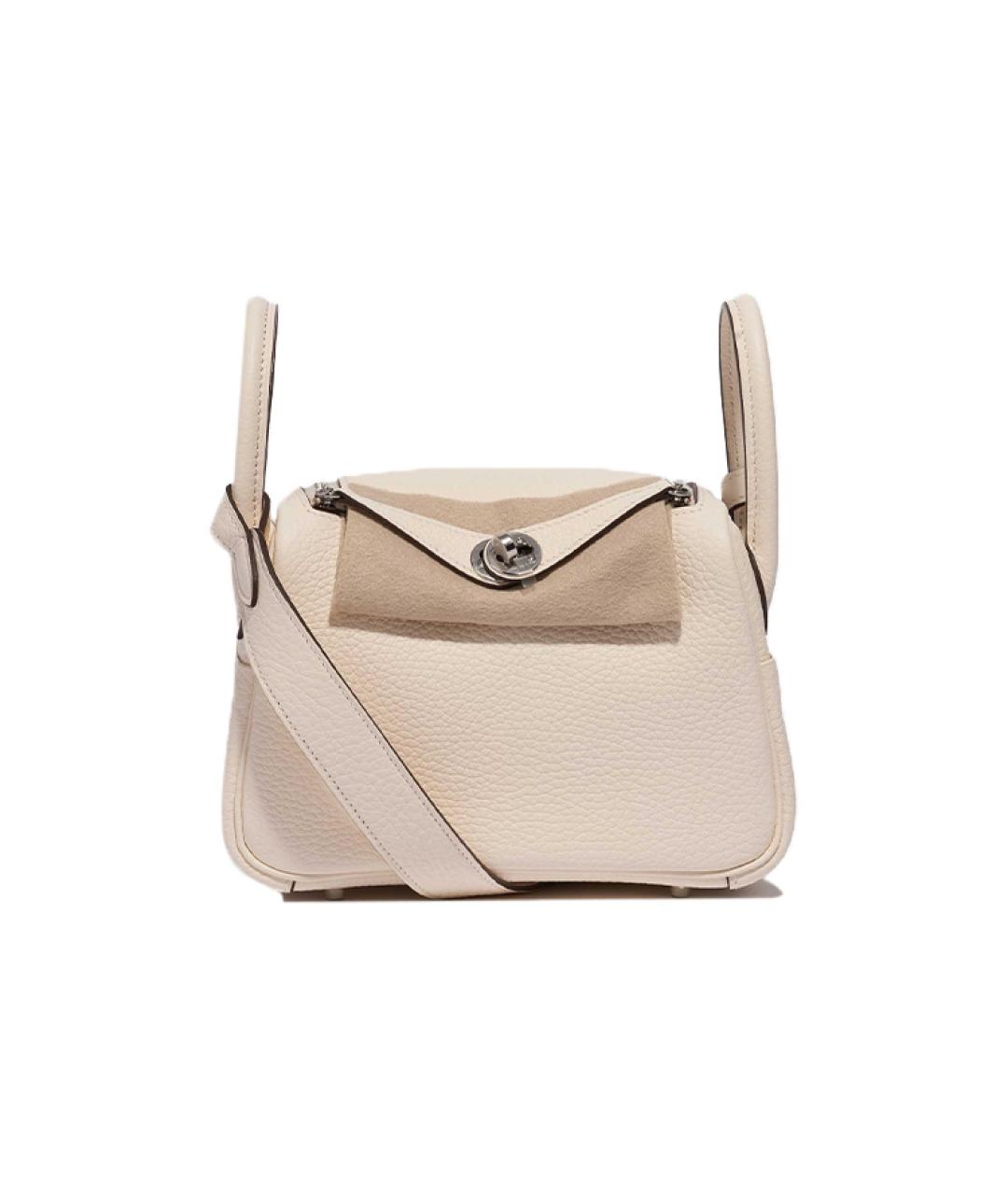 HERMES Бежевая кожаная сумка через плечо, фото 2