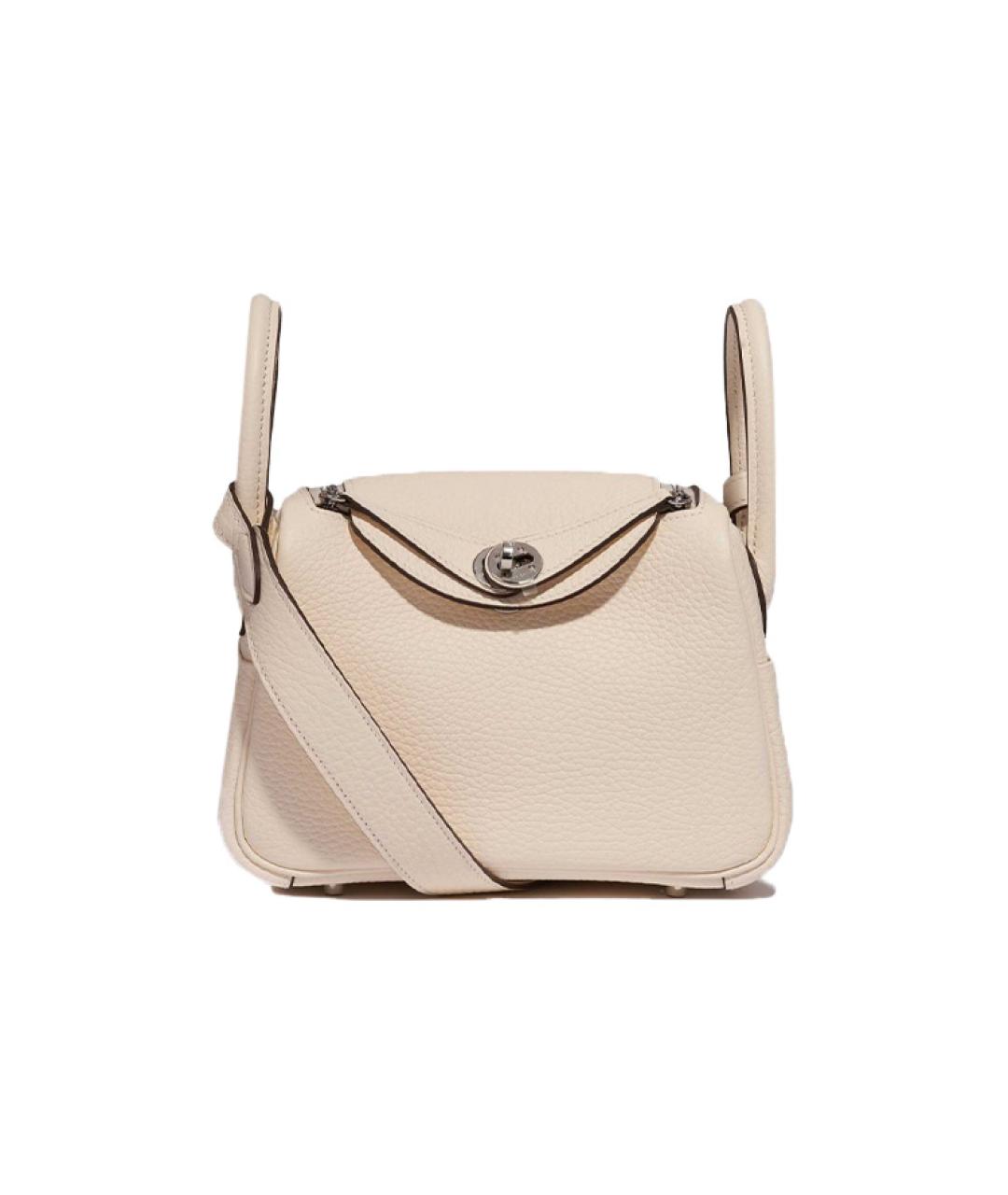 HERMES Бежевая кожаная сумка через плечо, фото 1