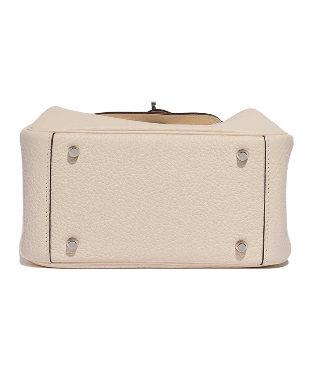 HERMES Бежевая кожаная сумка через плечо, фото 5