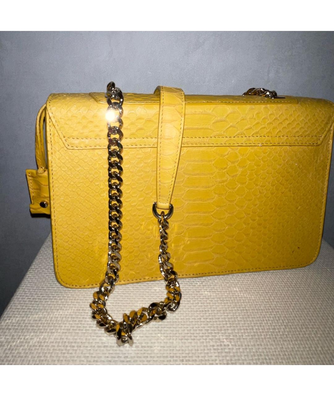 FURLA Желтая сумка через плечо из экзотической кожи, фото 2