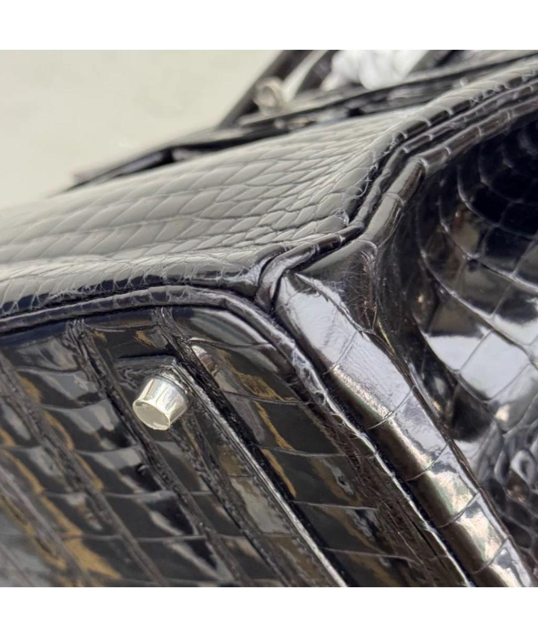 HERMES Черная кожаная сумка с короткими ручками, фото 7