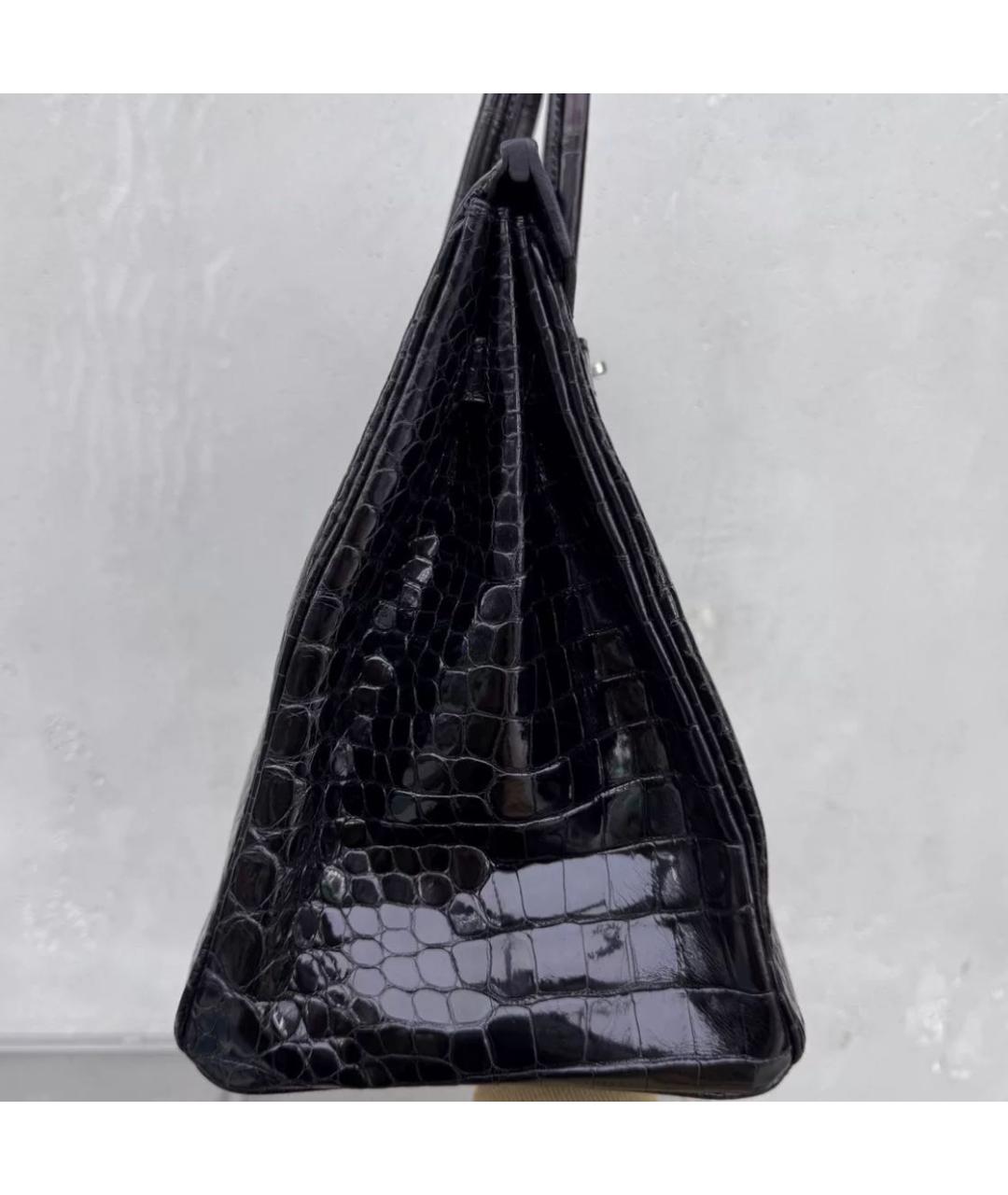 HERMES Черная кожаная сумка с короткими ручками, фото 3