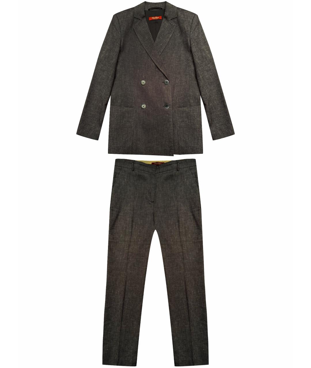 MAX MARA STUDIO Темно-синий хлопковый костюм с брюками, фото 1