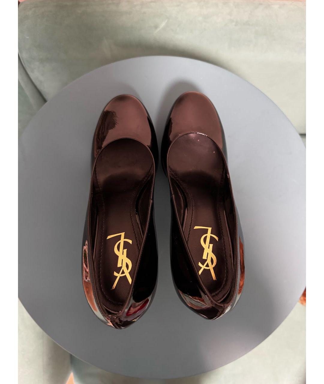 YVES SAINT LAURENT VINTAGE Черные кожаные туфли, фото 3