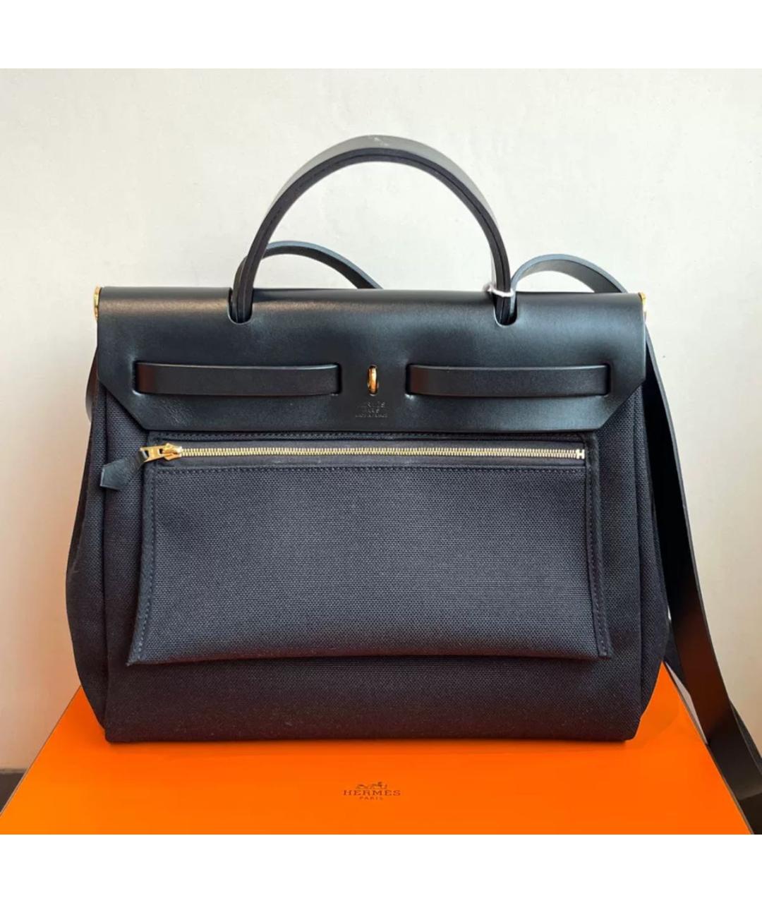 HERMES Черная кожаная сумка через плечо, фото 3