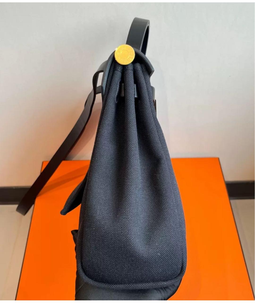 HERMES Черная кожаная сумка через плечо, фото 4