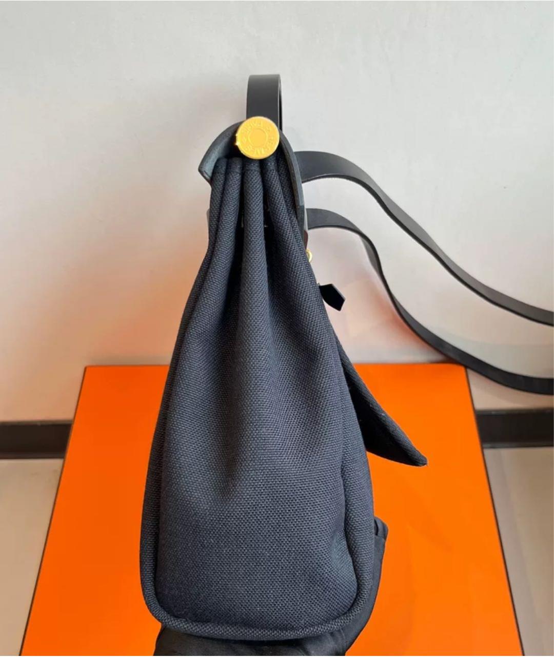 HERMES Черная кожаная сумка через плечо, фото 5