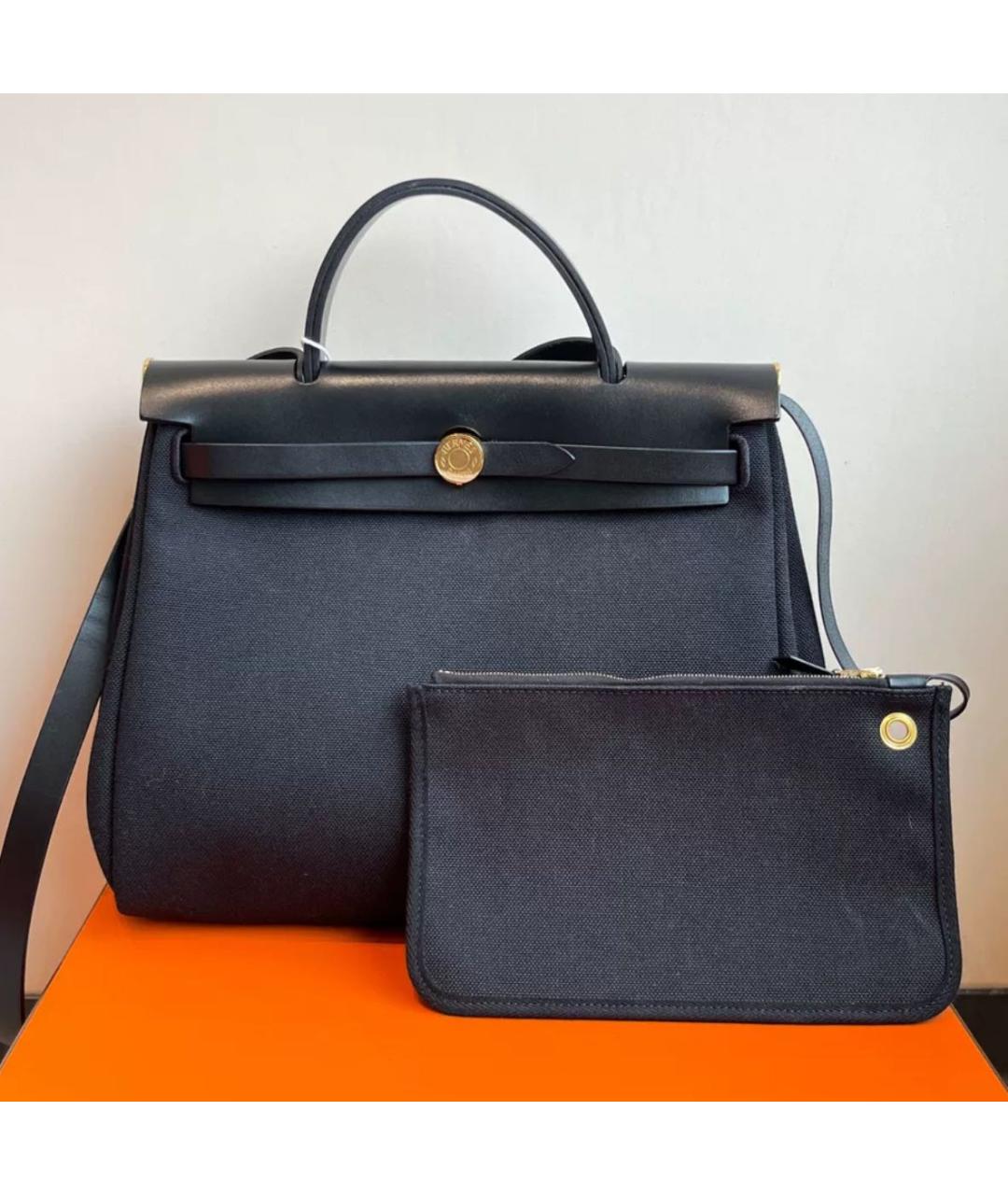 HERMES Черная кожаная сумка через плечо, фото 2