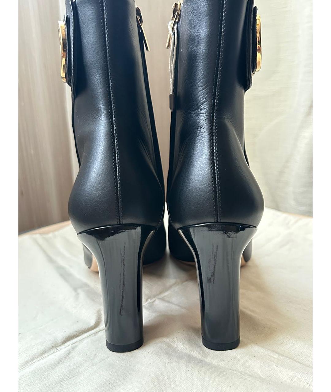 FERRAGAMO Черные кожаные ботильоны, фото 7