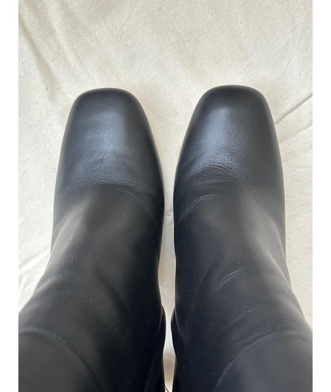 FERRAGAMO Черные кожаные ботильоны, фото 6