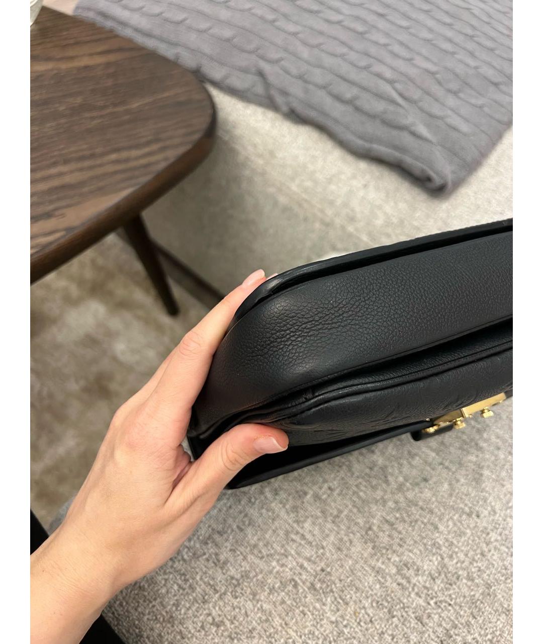 LOUIS VUITTON Черная кожаная сумка через плечо, фото 6