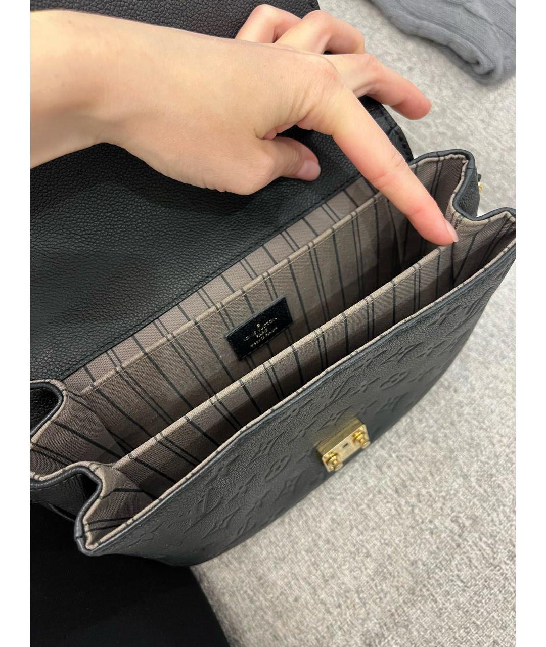 LOUIS VUITTON Черная кожаная сумка через плечо, фото 5