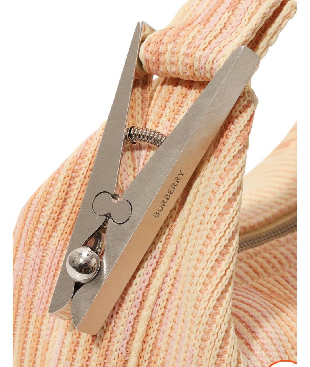 BURBERRY Розовая тканевая сумка с короткими ручками, фото 2