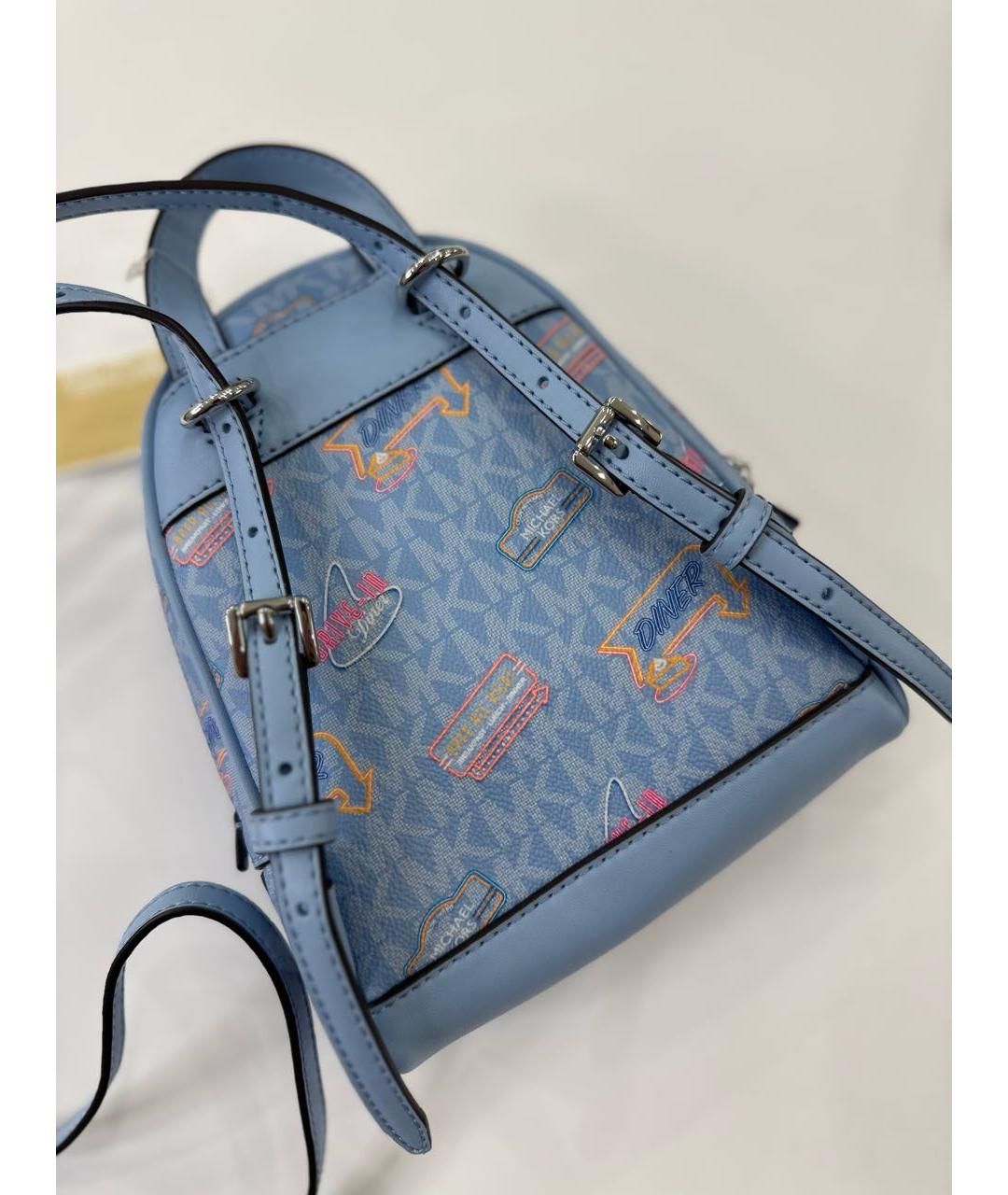 MICHAEL KORS Голубой кожаный рюкзак, фото 5