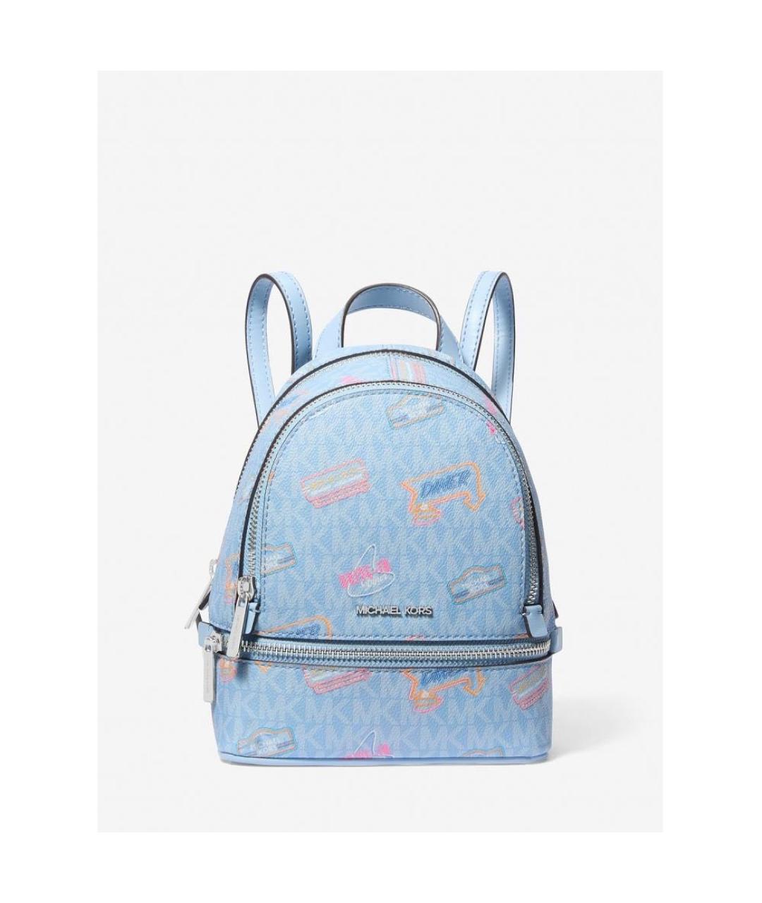 MICHAEL KORS Голубой кожаный рюкзак, фото 6