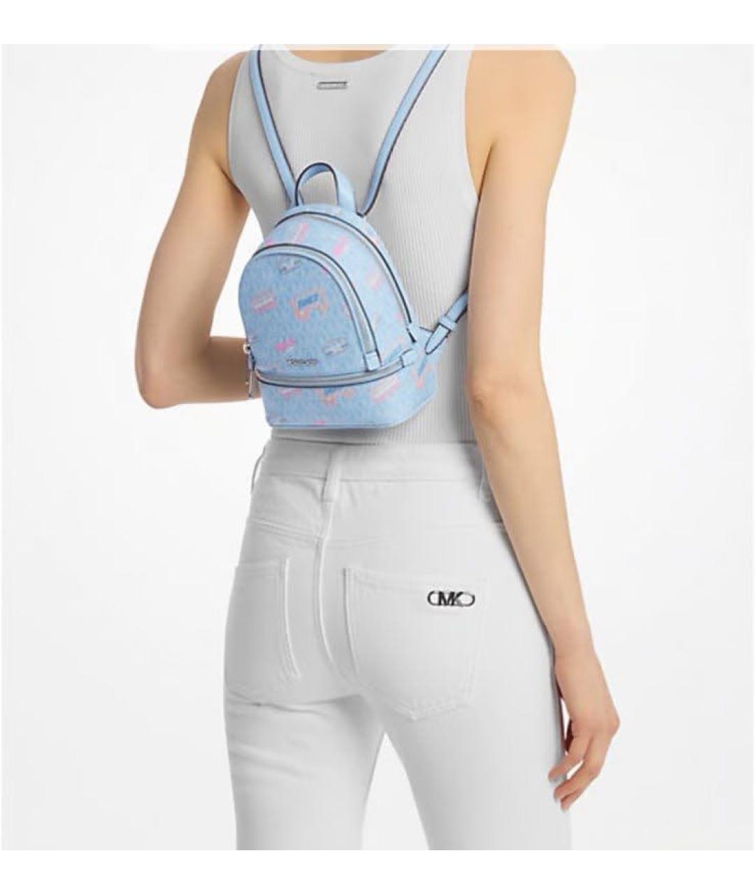 MICHAEL KORS Голубой кожаный рюкзак, фото 3