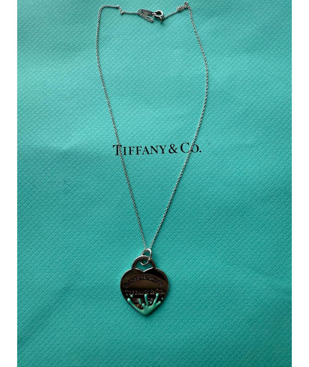 TIFFANY&CO Бирюзовое серебряное колье, фото 2